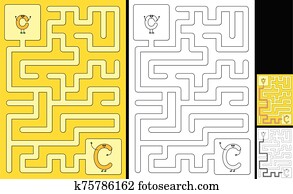 Easy alphabet maze - letter C Easy alphabet maze - letter C