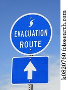 Evacuation Route Sign Evacuation Route Sign
