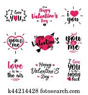 Happy Valentines Day. Stamp, overlay, badge, card with crown, lips and