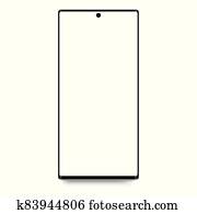 Smartphone shape of a modern mobile phone. Designed to have a thin edge Smartphone shape of a modern mobile phone. Designed to have a thin edge