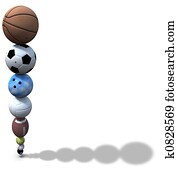 Sports Ball Stack Background Sports Ball Stack Background