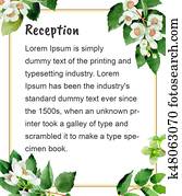 Wedding invitation DiY template Chubushnik handmade watercolor illustration. Wedding invitation DiY template Chubushnik handmade watercolor illustration.