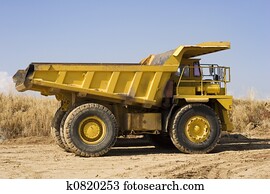 Yellow mining truck Yellow mining truck
