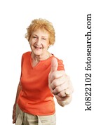 红的头发, 年长者, thumbsup