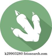 灰色 恐竜 足跡 クリップアート 切り張り イラスト 絵画 集 K Fotosearch