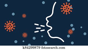 Digital illustration of people coughing and spreading coronavirus Covid19 Digital illustration of people coughing and spreading coronavirus Covid19