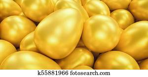 golden eggs, including copy space - 3D Rendering golden eggs, including copy space - 3D Rendering