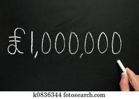 One million pounds, written on a blackboard. One million pounds, written on a blackboard.