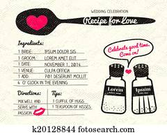 Recipe for Love creative Wedding Invitation Recipe for Love creative Wedding Invitation