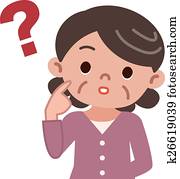 Senior woman to think Senior woman to think