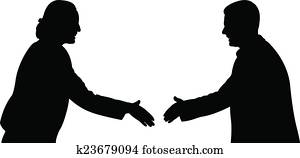 transactie, schuddende handen