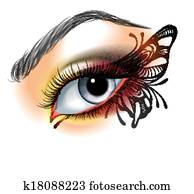 Eye make up with butterfly Eye make up with butterfly