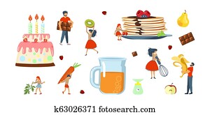 família feliz, cozinhar, junto, jogo