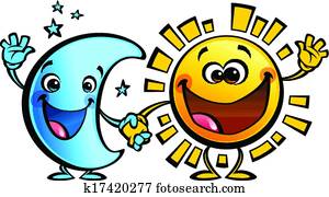 Sun and moon best friends baby cartoon characters Sun and moon best friends baby cartoon characters