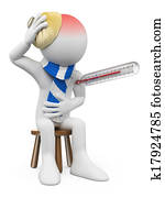 3d, branca, pessoas., human, gripe