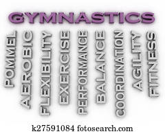3d image Gymnastics issues concept word cloud background 3d image Gymnastics issues concept word cloud background