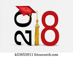 red 2018 graduation cap and tassel red 2018 graduation cap and tassel