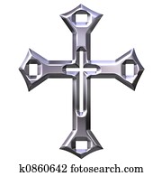 3D Silver Artistic Cross 3D Silver Artistic Cross
