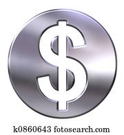 3D Silver Dollar Currency 3D Silver Dollar Currency