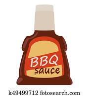 Barbecue sause icon, cartoon style Barbecue sause icon, cartoon style