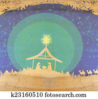 Biblical scene - birth of Jesus in Bethlehem. Biblical scene - birth of Jesus in Bethlehem.