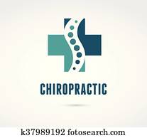 Chiropractic, massage, back pain and osteopathy icon Chiropractic, massage, back pain and osteopathy icon