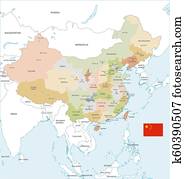 Colorful Vector Map of China Colorful Vector Map of China
