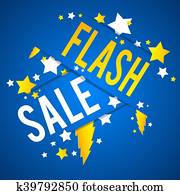 flash, venda, com, trovão, experiência, vetorial, ilustração