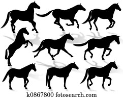Horses silhouettes Horses silhouettes