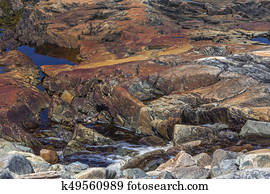 red coastal rocks, Fogo Island
