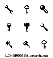 Vector key icon set