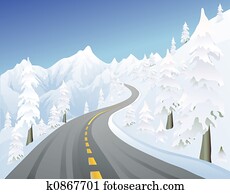 winter mountain road winter mountain road
