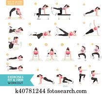 Woman workout fitness, aerobic and Woman workout fitness, aerobic and