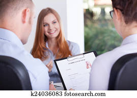 Employers making an interview
