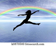 Jumping woman in the rain Jumping woman in the rain