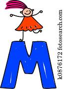 letter M girl letter M girl