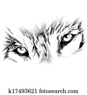 retrato, de, um, lobo