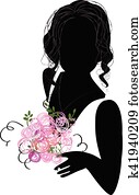 Silhouette of a Bride Silhouette of a Bride