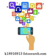 Smartphone with social media icons Smartphone with social media icons