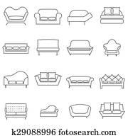 Sofa Icons. Sofa Icons.