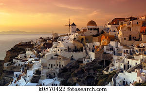 The village of Oia, Santorini, Greece