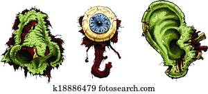 zombie, partes corpo
