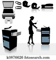 ārsta kabinets, copiers, komandējums, sieviete