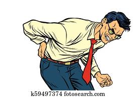 backache low back pain. man health and medicine backache low back pain. man health and medicine