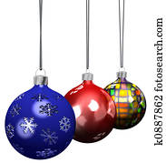 Christmas Ornament Decorations Set 3D Christmas Ornament Decorations Set 3D