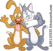 Dog and cat selfie Dog and cat selfie