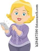 senior zena, cell phone