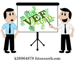 Vef Currency Means Venezuela Bolivars And Foreign