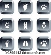 animal track buttons animal track buttons