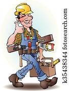 Carpenter cartoon illustration Carpenter cartoon illustration